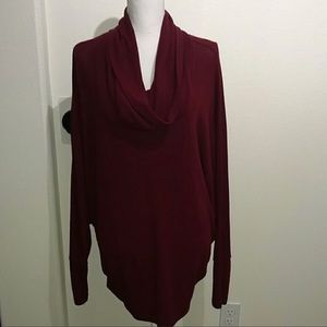 Enti Burgundy Cowl Neck Oversized Sweater